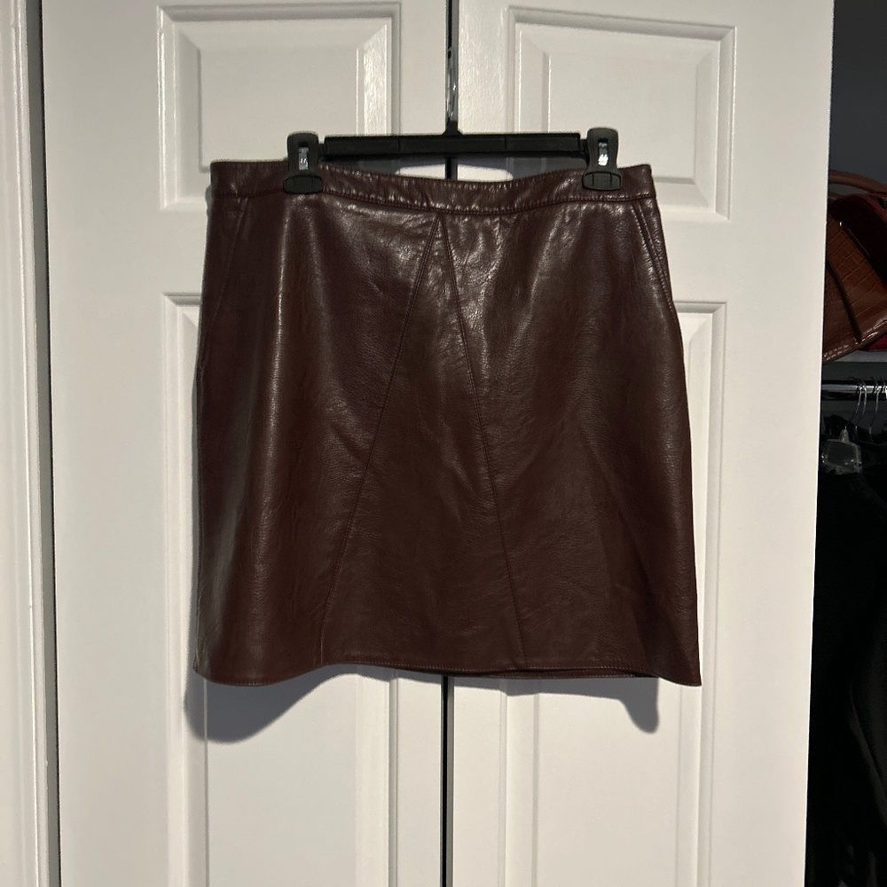 Zara brown leather skirt
